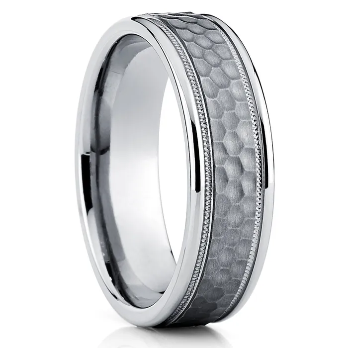 Clean Casting Jewelry Rings Titanium Wedding Ring Titanium Wedding Ring Hammered Wedding Ring Titanium Ring Wedding Ring