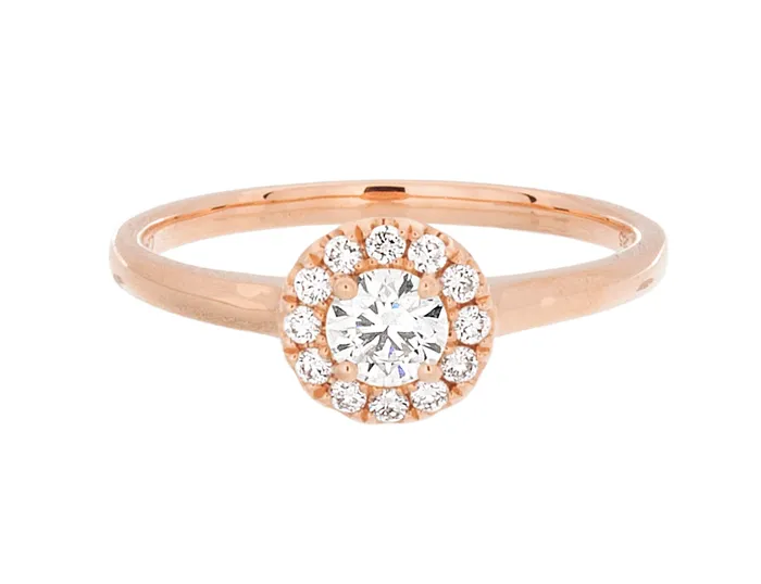 Complete Rings Rose Gold with 024 CTW Round Diamond Diamond Center Stone Halo Engagement Ring International Diamond Center Rings Complete Rings Rose Gold with 024 CTW Round Diamond Diamond Center Stone Halo Engagement Ring International Diamond Center Rings