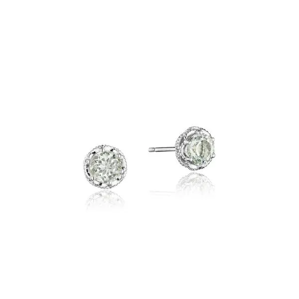 Earrings International Diamond Center Tacori Petite Crescent Crown Collection Prasiolite Stud Earrings Earrings International Diamond Center Tacori Petite Crescent Crown Collection Prasiolite Stud Earrings