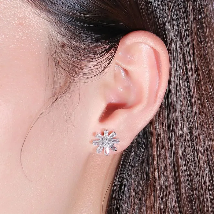 Earrings Luxus Moissanite Rings Jewelry Platinum Plated Silver Emerald Cut Moissanite Earrings 2ctw Earrings Luxus Moissanite Rings Jewelry Platinum Plated Silver Emerald Cut Moissanite Earrings 2ctw