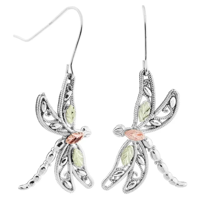 Earrings TR Jewelry Concepts Black Hills Gold Silver Filigree Dragonfly Earrings Earrings TR Jewelry Concepts Black Hills Gold Silver Filigree Dragonfly Earrings