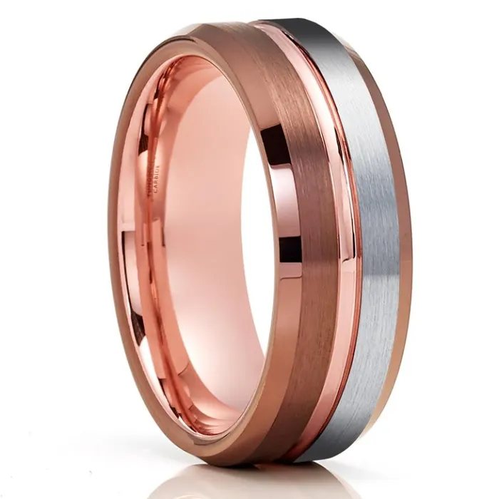 Espresso Tungsten Wedding Ring Espresso Tungsten Ring Wedding Ring Rose Gold Clean Casting Jewelry Rings