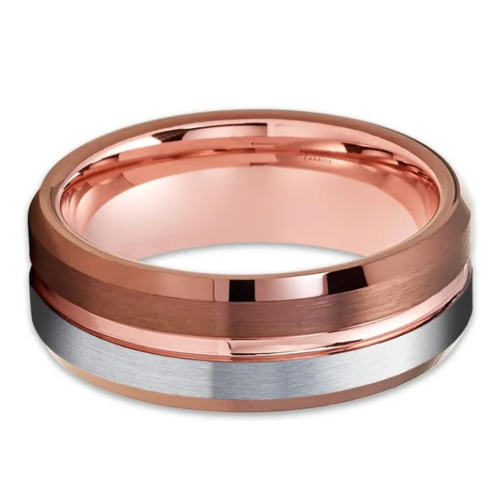 Espresso Tungsten Wedding Ring Espresso Tungsten Ring Wedding Ring Rose Gold Clean Casting Jewelry Rings