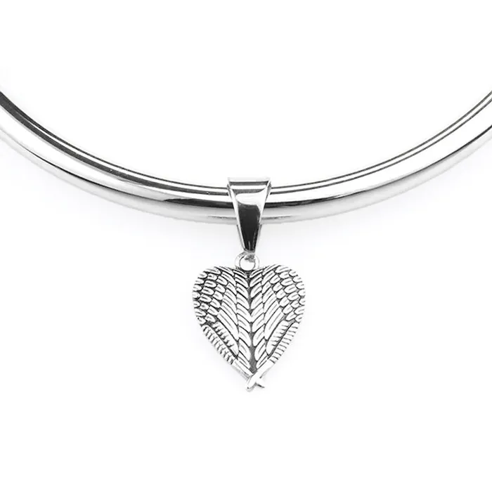 Eternity Collars Necklaces Angel Wing Heart Pendant in Stainless Steel Eternity Collars Necklaces Angel Wing Heart Pendant in Stainless Steel
