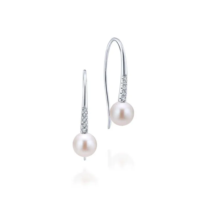 Gabriel Co Grace White Gold Earrings 008 CTW International Diamond Center Earrings