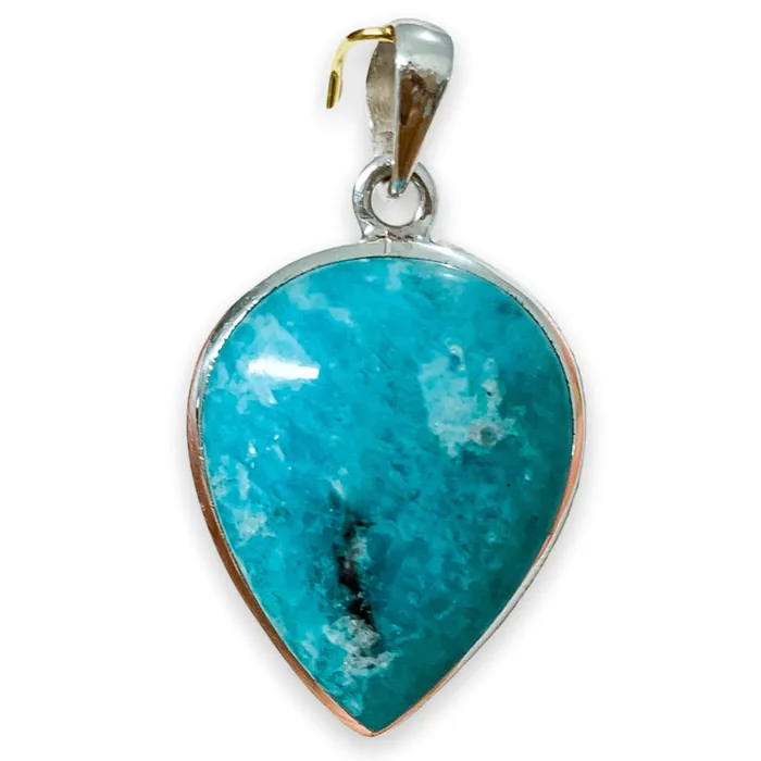 Genuine Blue Amazonite Stone Sterling Silver Pendant Necklace Magic Crystals Necklaces