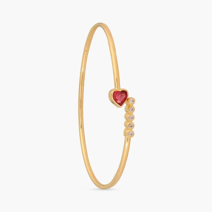 Heart CZ Silver Cuff Bracelet SILVER Bracelets