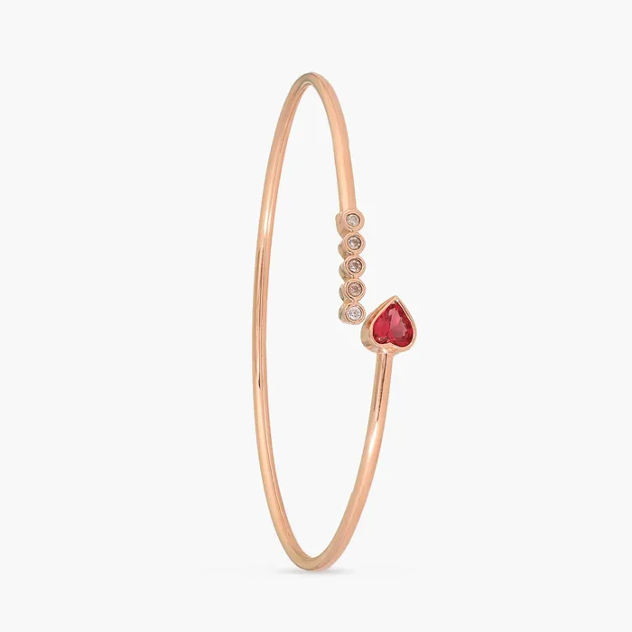Heart CZ Silver Cuff Bracelet SILVER Bracelets