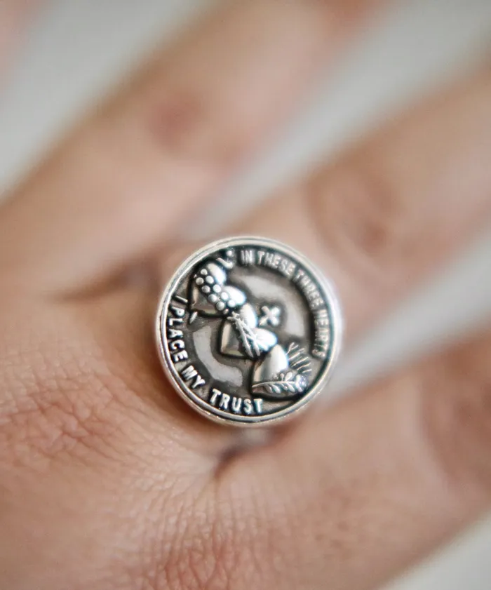 Holy Family Hearts Signet Ring The Little Catholic Rings