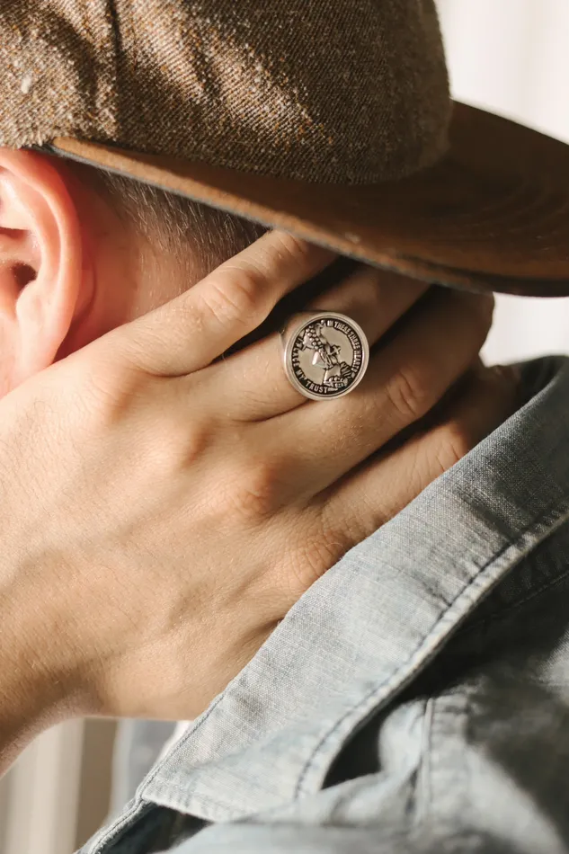 Holy Family Hearts Signet Ring The Little Catholic Rings