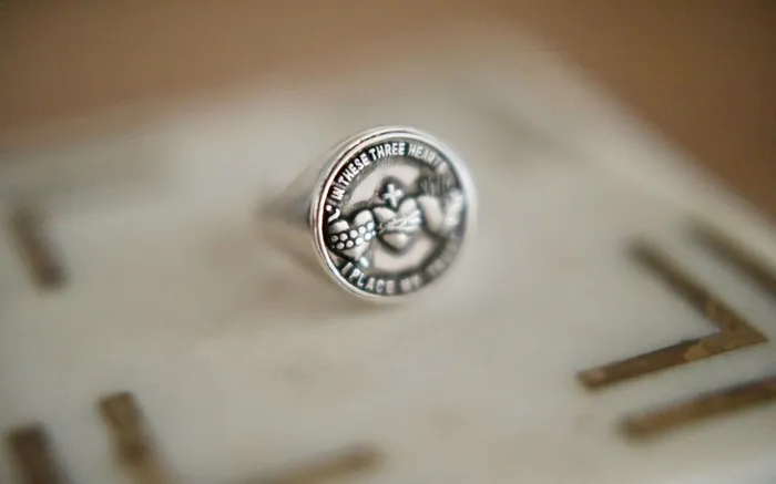 Holy Family Hearts Signet Ring The Little Catholic Rings