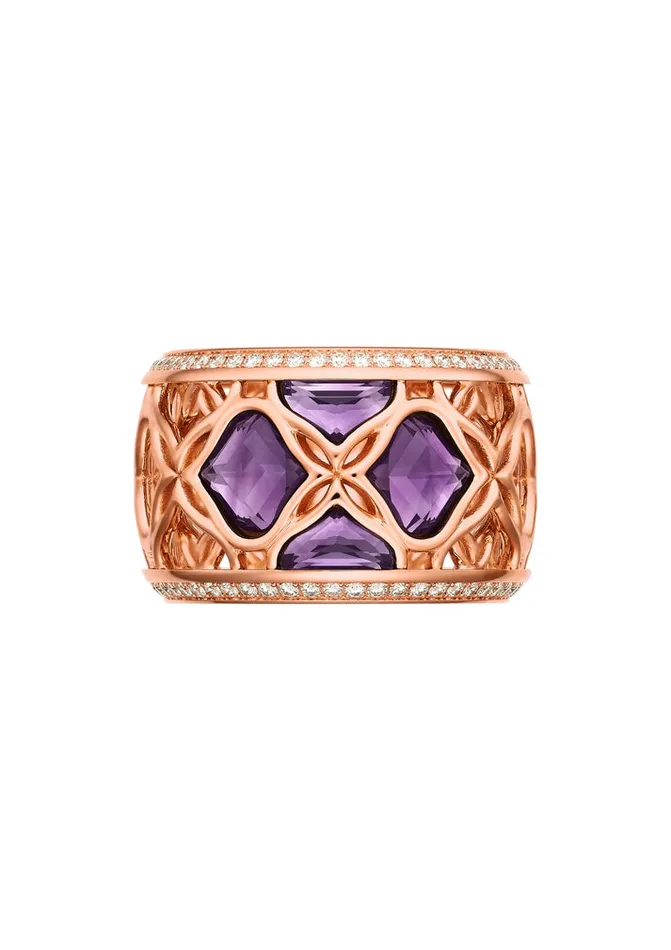 Imperiale Rose Gold Amethyst Diamond Ring Chopard Rings