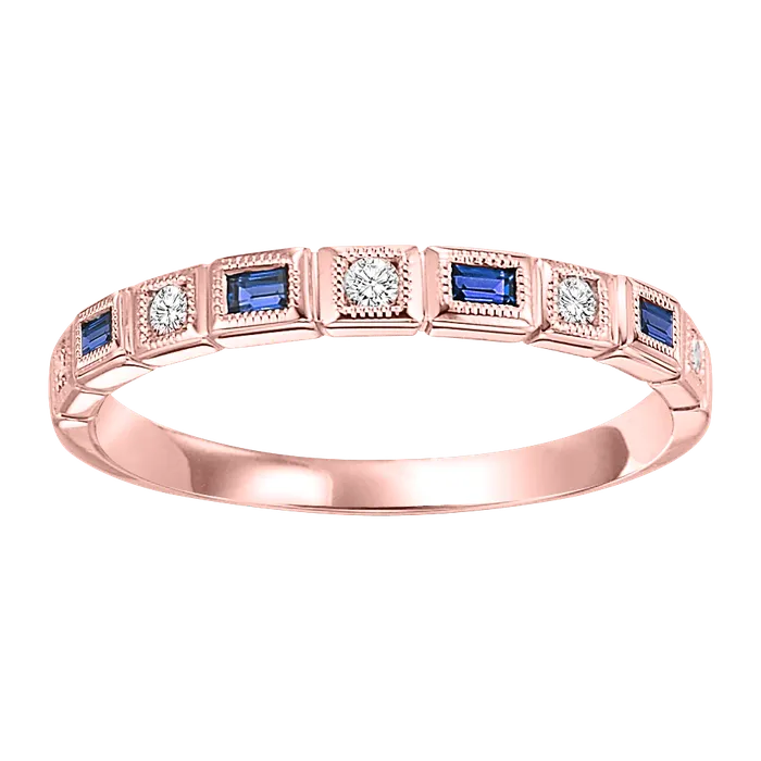 International Diamond Center 14K Rose Gold Mix Bezel Sapphire Band 112CT Rings International Diamond Center 14K Rose Gold Mix Bezel Sapphire Band 112CT Rings