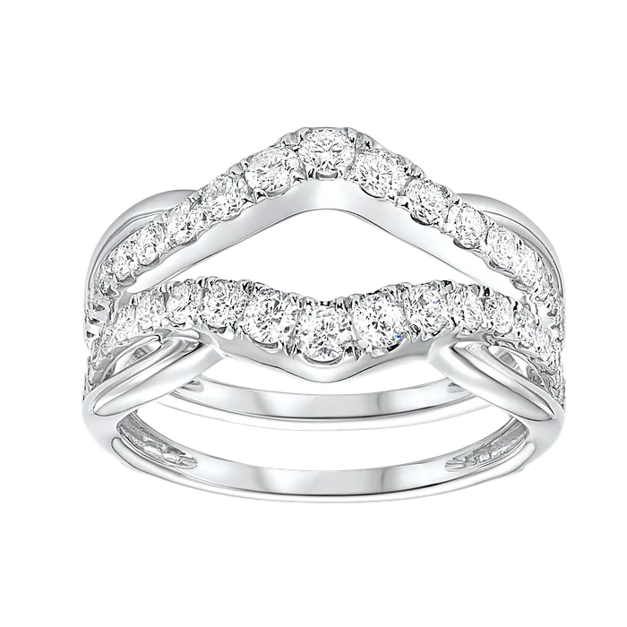 International Diamond Center 14K White Gold Inserts Prong Diamond Ring 12CT Rings International Diamond Center 14K White Gold Inserts Prong Diamond Ring 12CT Rings
