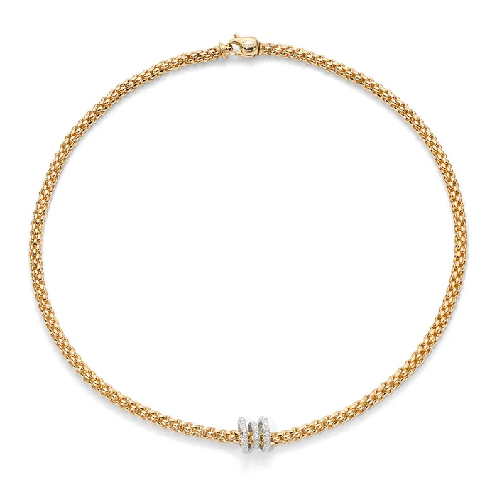International Diamond Center Necklaces Fope SOLO Yellow Gold Diamond Necklace 038 TCW