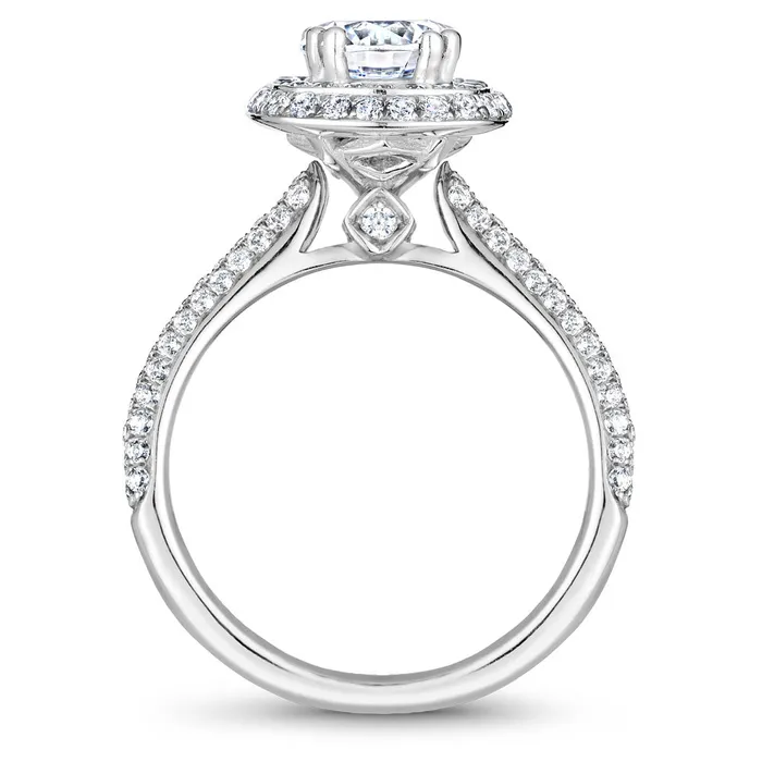 International Diamond Center Noam Carver White Gold 3Sided Diamond Engagement Ring Setting with Double Halo 075 CTW Rings