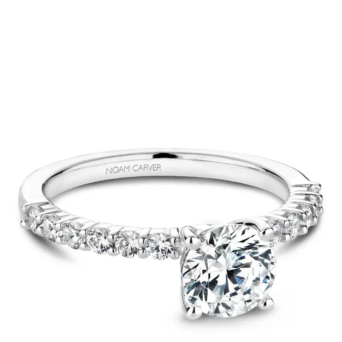 International Diamond Center Noam Carver White Gold Diamond Engagement Ring Setting 037 CTW Rings