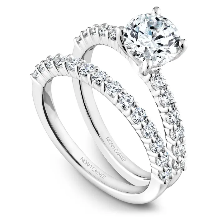International Diamond Center Noam Carver White Gold Diamond Engagement Ring Setting 037 CTW Rings