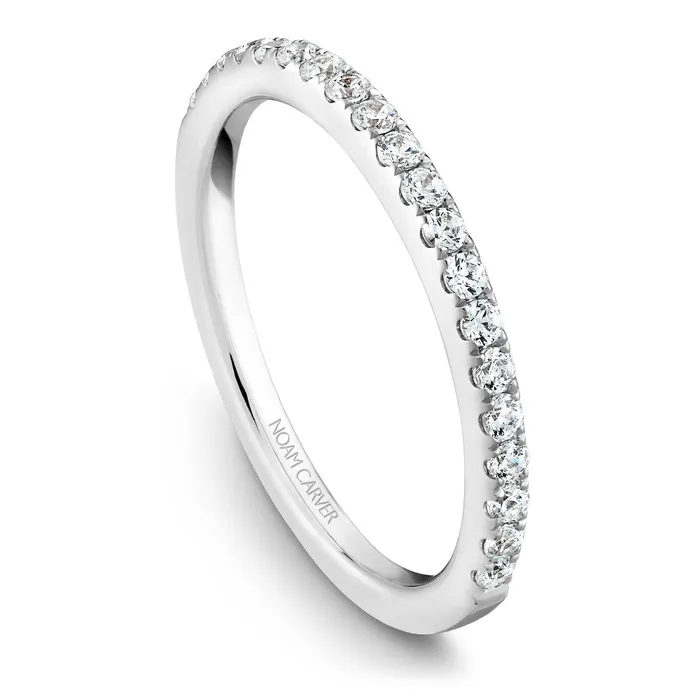 International Diamond Center Noam Carver White Gold Diamond Engagement Ring Setting with Pear Center Stone and Halo 045 CTW Rings