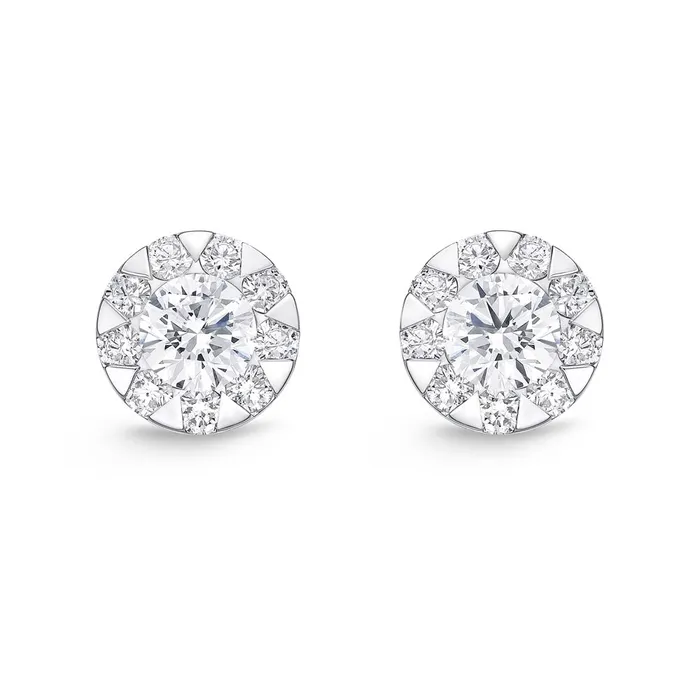 International Diamond Center PreStyled Sets 46 CTW Cluster Diamond Studs Set in 18K Gold International Diamond Center PreStyled Sets 46 CTW Cluster Diamond Studs Set in 18K Gold