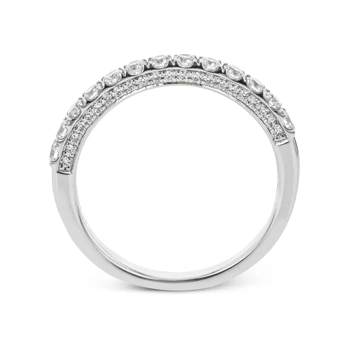 International Diamond Center PreStyled Sets Simon G Wedding Band in 18k Gold with Diamonds