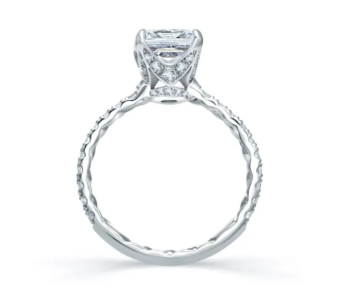 International Diamond Center Rings AJAFFE Art Deco Cushion Diamond Engagement Ring Setting 048 ctw