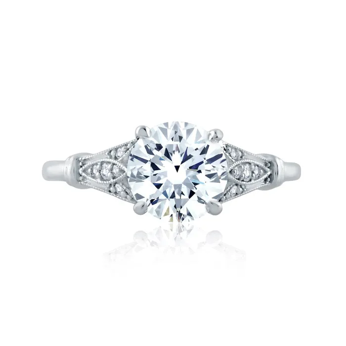 International Diamond Center Rings AJAFFE Art Deco Round Diamond Engagement Ring Setting 011 ctw International Diamond Center Rings AJAFFE Art Deco Round Diamond Engagement Ring Setting 011 ctw