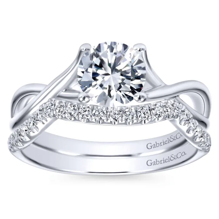 International Diamond Center Rings Gabriel Bridal Collection White Gold Polished Criss Cross Engagement Ring International Diamond Center Rings Gabriel Bridal Collection White Gold Polished Criss Cross Engagement Ring
