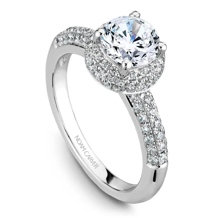 International Diamond Center Rings Noam Carver White Gold 3Sided Diamond Engagement Ring Setting with Triple Halo 058 CTW International Diamond Center Rings Noam Carver White Gold 3Sided Diamond Engagement Ring Setting with Triple Halo 058 CTW