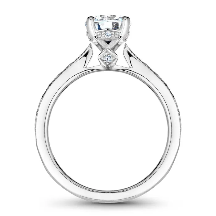 International Diamond Center Rings Noam Carver White Gold Carved Edge Engagement Ring Setting 004 CTW