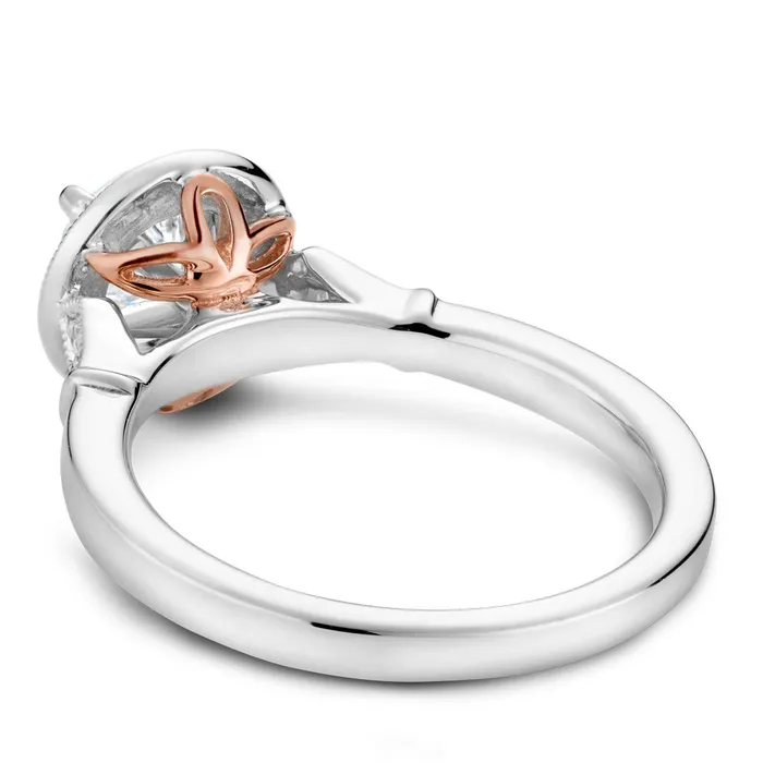 International Diamond Center Rings Noam Carver White Gold Halo Diamond Engagement Ring Setting with Accent Diamonds 016 CTW