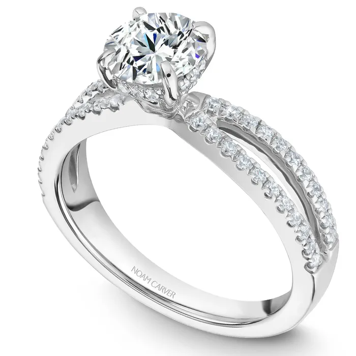 International Diamond Center Rings Noam Carver White Gold Split Shank Diamond Engagement Ring Setting 031 CTW International Diamond Center Rings Noam Carver White Gold Split Shank Diamond Engagement Ring Setting 031 CTW