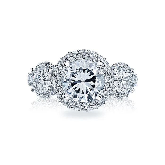 International Diamond Center Rings Tacori 18k White Gold Blooming Beauties Round Diamond Engagement Ring Setting 165 CTW International Diamond Center Rings Tacori 18k White Gold Blooming Beauties Round Diamond Engagement Ring Setting 165 CTW