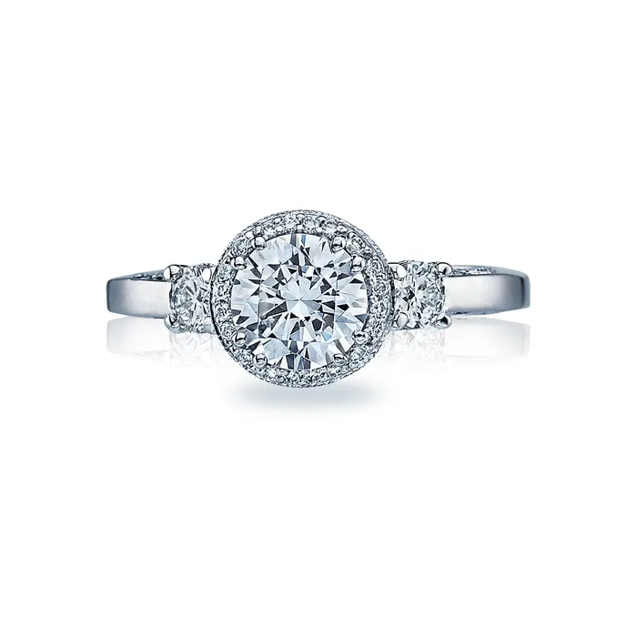 International Diamond Center Rings Tacori 18k White Gold Dantela Round Diamond Engagement Ring Setting 04 CTW International Diamond Center Rings Tacori 18k White Gold Dantela Round Diamond Engagement Ring Setting 04 CTW