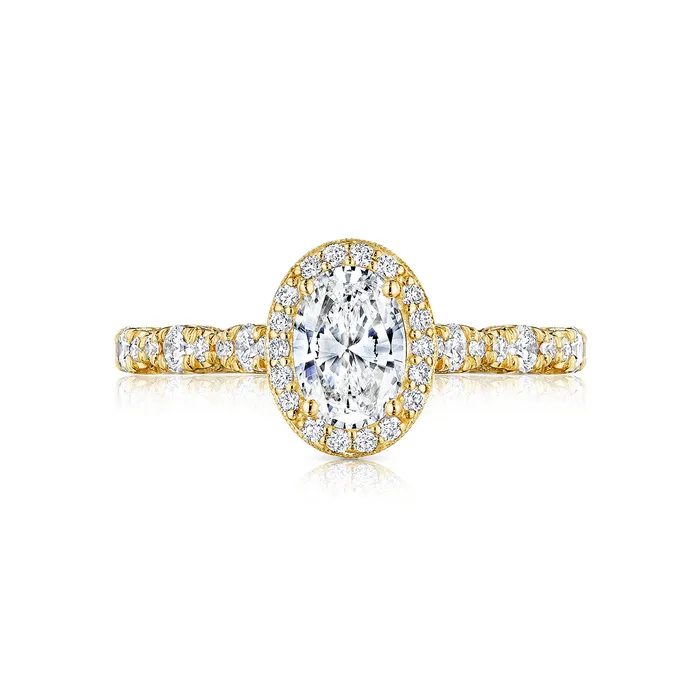 International Diamond Center Rings Tacori 18k Yellow Gold Petite Crescent Oval Diamond Engagement Ring Setting 05 CTW International Diamond Center Rings Tacori 18k Yellow Gold Petite Crescent Oval Diamond Engagement Ring Setting 05 CTW