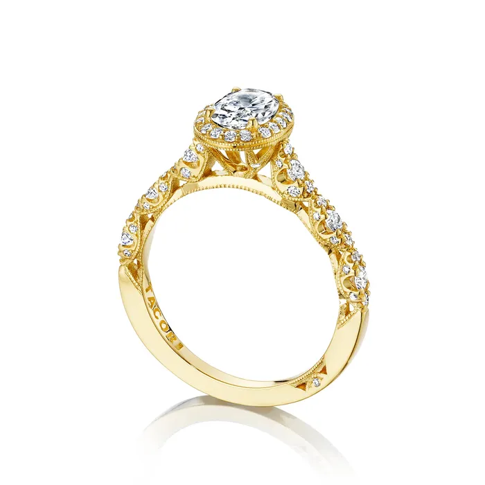 International Diamond Center Rings Tacori 18k Yellow Gold Petite Crescent Oval Diamond Engagement Ring Setting 05 CTW International Diamond Center Rings Tacori 18k Yellow Gold Petite Crescent Oval Diamond Engagement Ring Setting 05 CTW