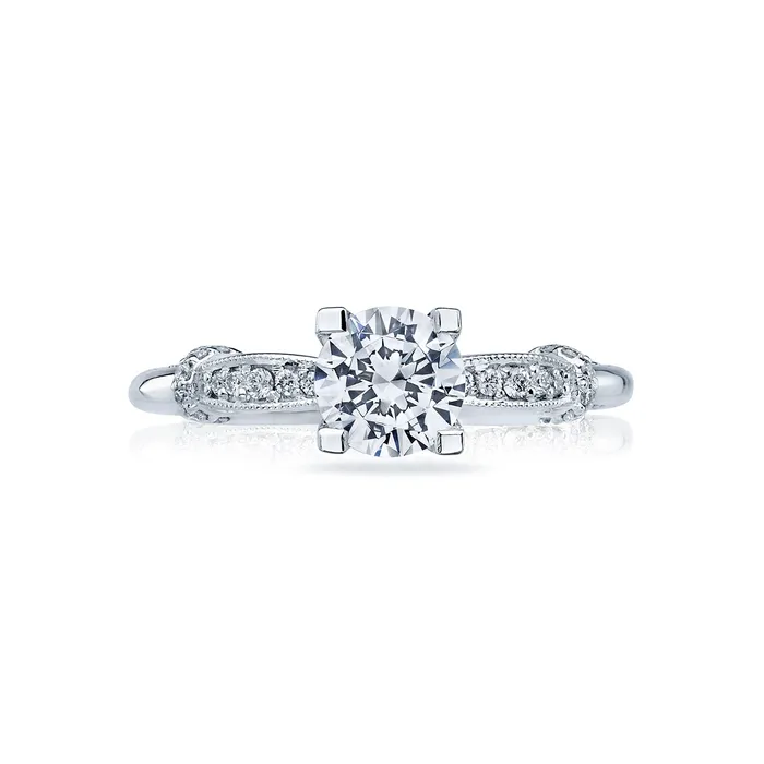 International Diamond Center Tacori 18k White Gold Simply Tacori Round Diamond Engagement Ring Setting 015 CTW Rings International Diamond Center Tacori 18k White Gold Simply Tacori Round Diamond Engagement Ring Setting 015 CTW Rings