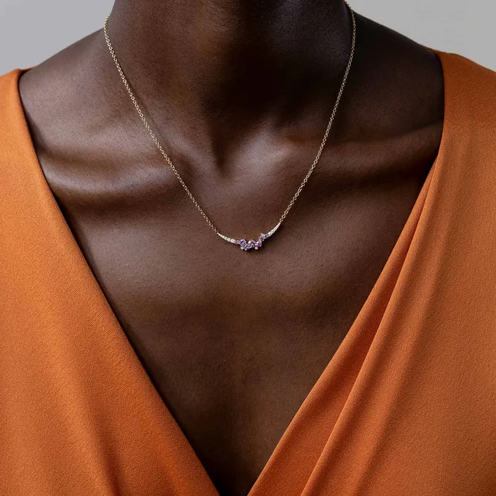 Keto Meadow necklace Pink Crown Diamond Arc Design Jussi Louesalmi Necklaces
