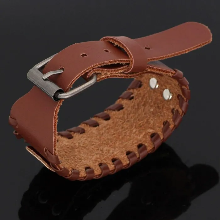 Leather Valknut Bracelet VikingStore Bracelets