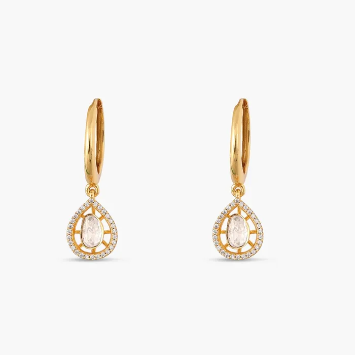 Lunar Glow Moissanite Silver Dangler Earrings SILVER Earrings