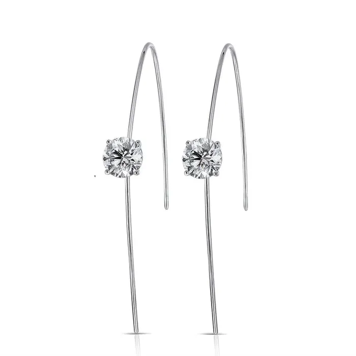 Luxus Moissanite Rings Jewelry 14k White Gold Beautiful Drop Earrings Moissanite 2ctw Earrings Luxus Moissanite Rings Jewelry 14k White Gold Beautiful Drop Earrings Moissanite 2ctw Earrings