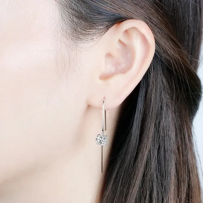 Luxus Moissanite Rings Jewelry 14k White Gold Beautiful Drop Earrings Moissanite 2ctw Earrings