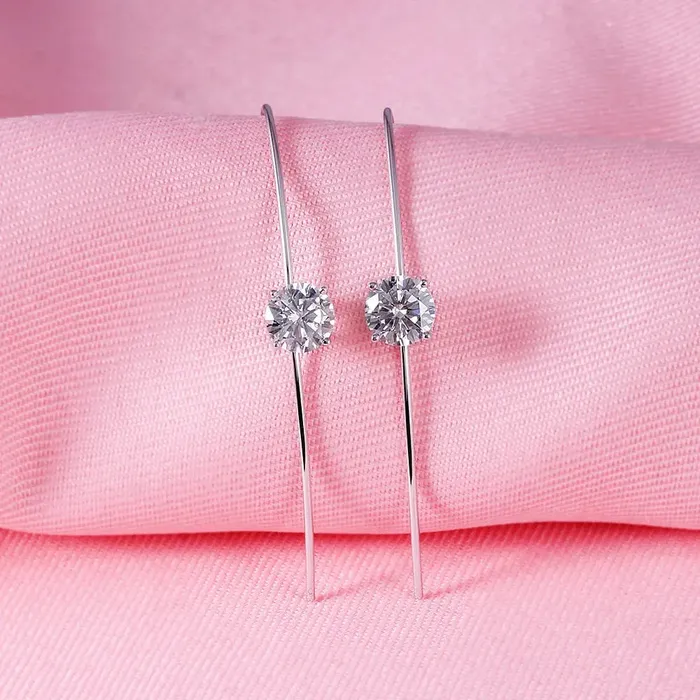 Luxus Moissanite Rings Jewelry 14k White Gold Beautiful Drop Earrings Moissanite 2ctw Earrings