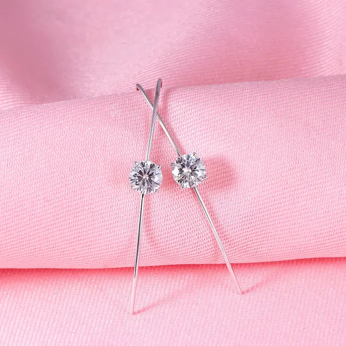 Luxus Moissanite Rings Jewelry 14k White Gold Beautiful Drop Earrings Moissanite 2ctw Earrings