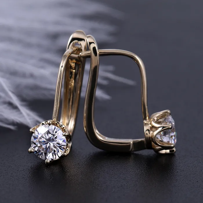 Luxus Moissanite Rings Jewelry Earrings 14k Yellow Gold Drop Moissanite Earrings ctw