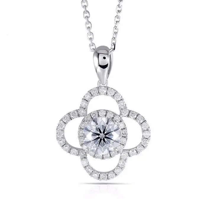 Luxus Moissanite Rings Jewelry Necklaces 14k White Gold Moissanite Necklace Pendant Jewelry 1ct Center Stone Luxus Moissanite Rings Jewelry Necklaces 14k White Gold Moissanite Necklace Pendant Jewelry 1ct Center Stone