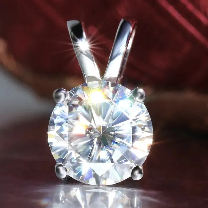 Luxus Moissanite Rings Jewelry Necklaces Affordable Necklaces for Women 14k White Gold Moissanite Necklace Pendant 1ct