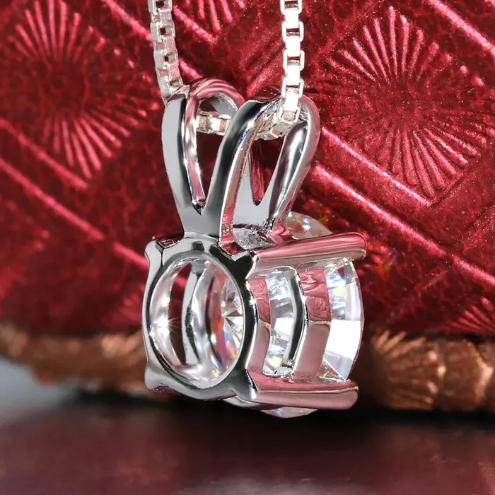 Luxus Moissanite Rings Jewelry Necklaces Affordable Necklaces for Women 14k White Gold Moissanite Necklace Pendant 1ct