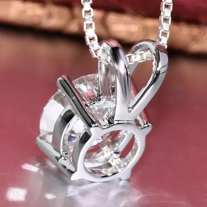 Luxus Moissanite Rings Jewelry Necklaces Affordable Necklaces for Women 14k White Gold Moissanite Necklace Pendant 1ct