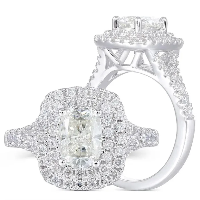 Luxus Moissanite Rings Jewelry Platinum Plated Silver Moissanite Double Halo Ring 1ct Oval Cut Rings Luxus Moissanite Rings Jewelry Platinum Plated Silver Moissanite Double Halo Ring 1ct Oval Cut Rings